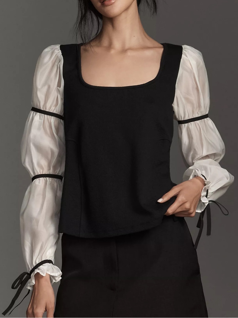 LIKE NEW Maeve Women’s Balloon Sleeve Blouse Top